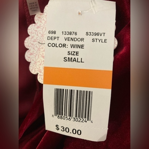 NWT Soprano small wine red velvet skirt - Picture 5 of 8